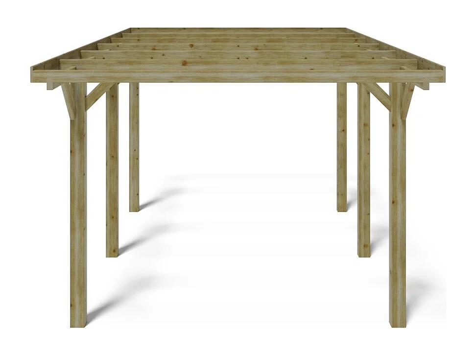 Carport, abri de voiture  3.04x5.12 m - 15.56 m2 - CAR10 - ALTANKA