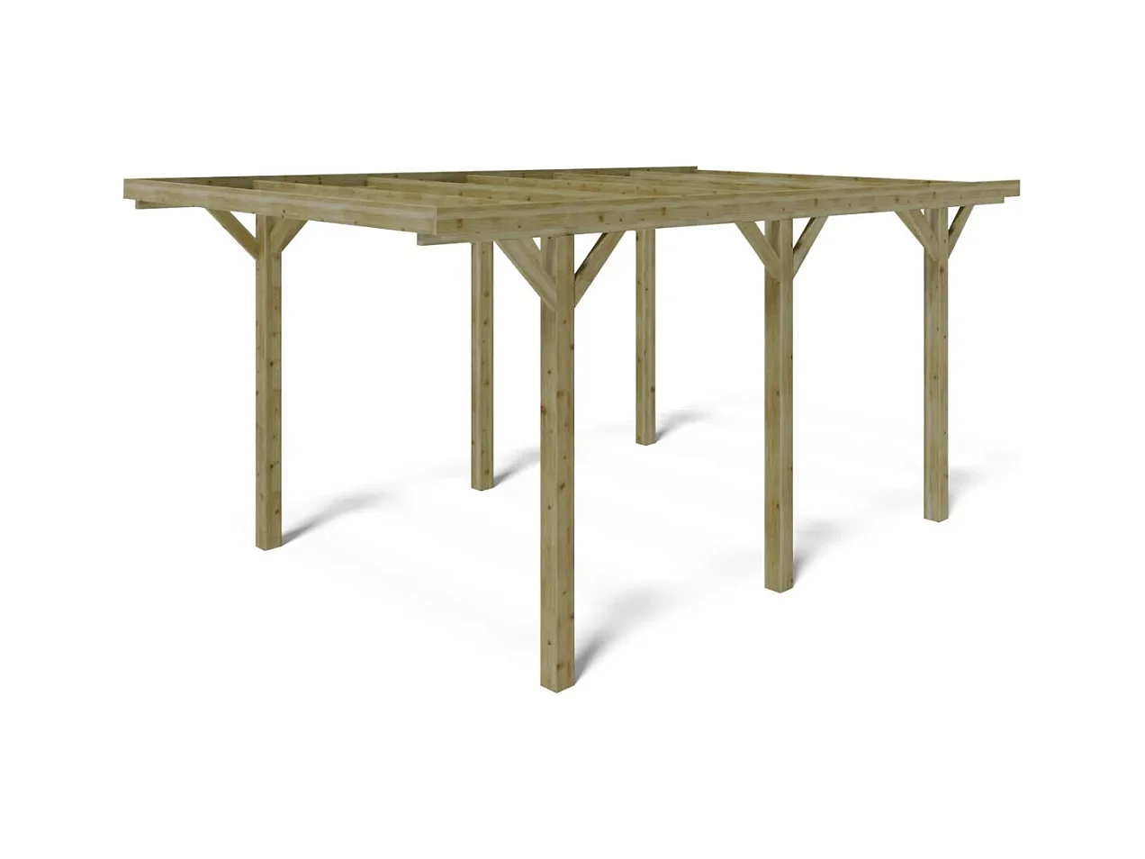 Carport, abri de voiture  3,04x5,12 m - 15,56 m2 - CAR10 - ALTANKA