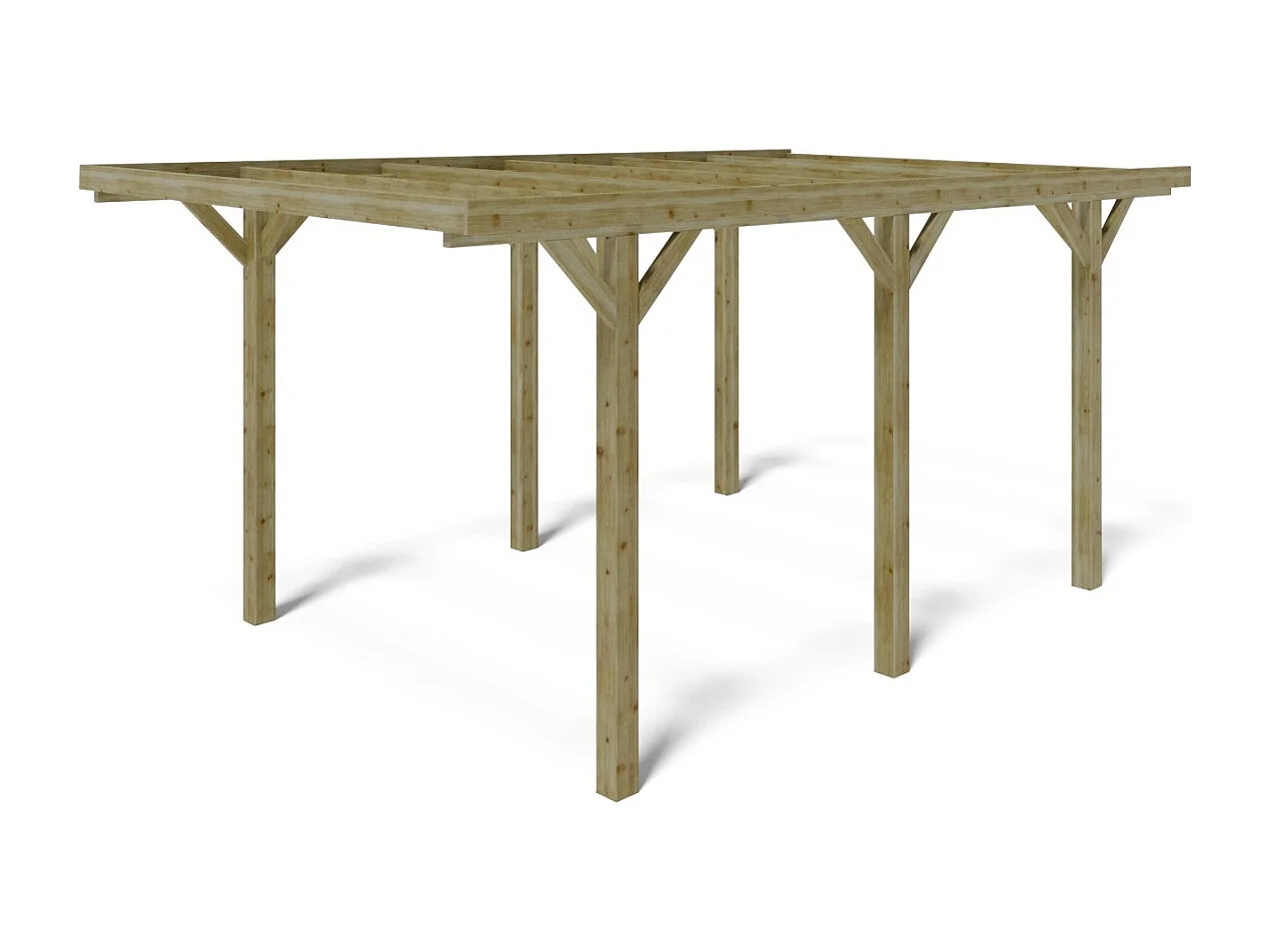 Tettoia posto auto coperto in legno 3.04x5.12 m - 15.56 m2 - CAR10 - ALTANKA