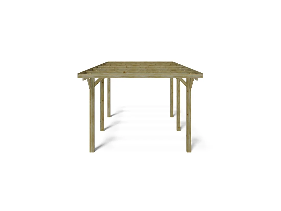 Carport, abri de voiture  3.04x5.12 m - 15.56 m2 - CAR10 - ALTANKA