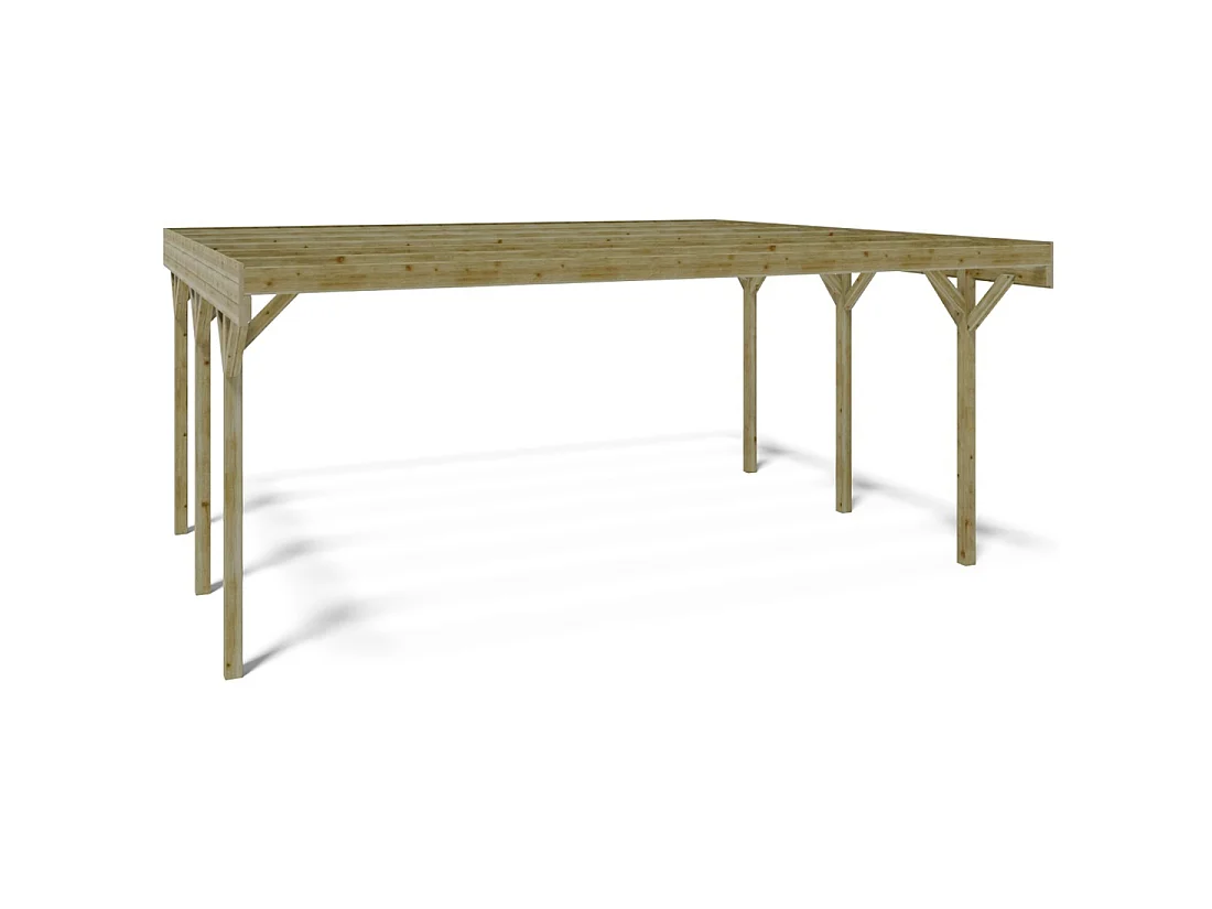 Tettoia posto auto coperto in legno 6.06x5.03 m - 30.48 m2 - CAR5 - ALTANKA