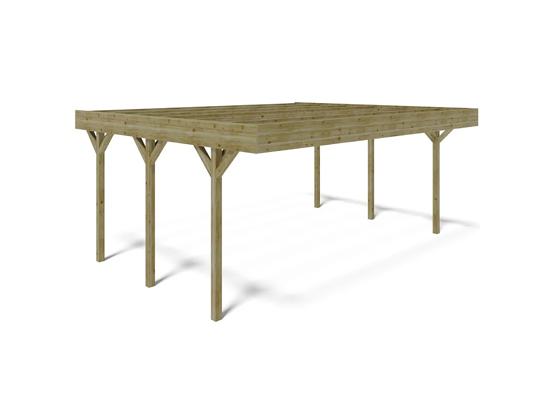 Tettoia posto auto coperto in legno 6.06x5.03 m - 30.48 m2 - CAR5 - ALTANKA