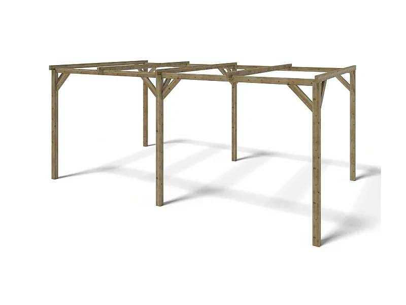 Carport, abri de voiture  3x5.1 m - 15.3 m2 - CAR1 - ALTANKA