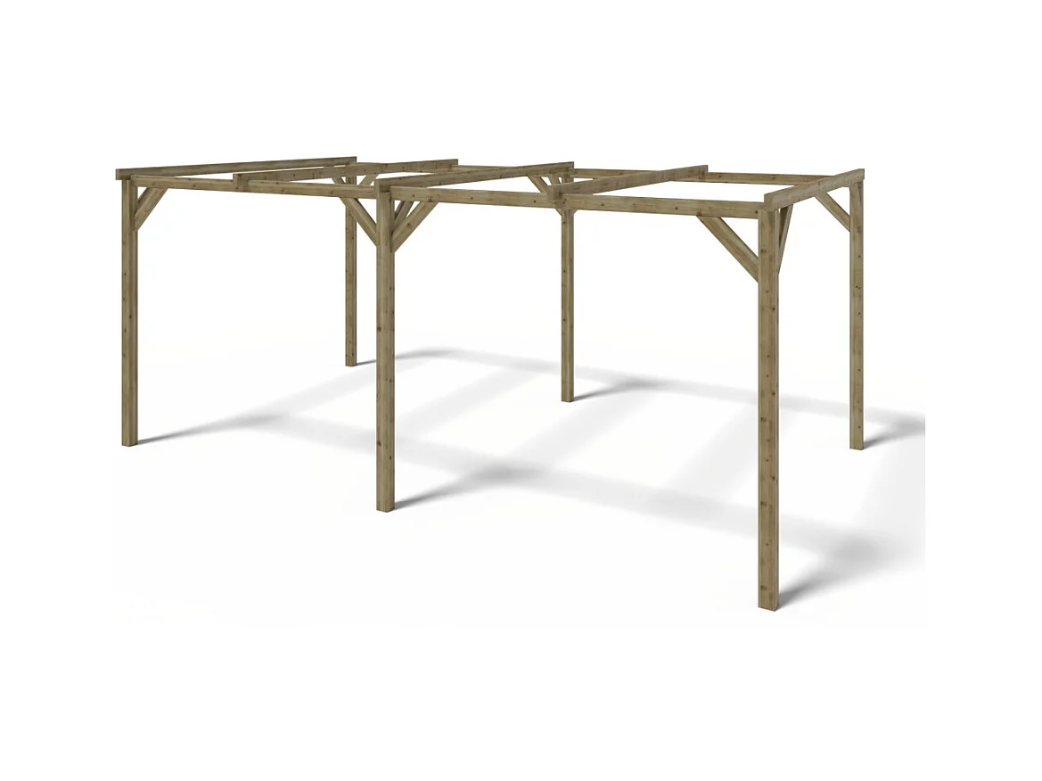 Tettoia posto auto coperto in legno 3.00x5.10 m - 15.30 m2 - CAR1 - ALTANKA