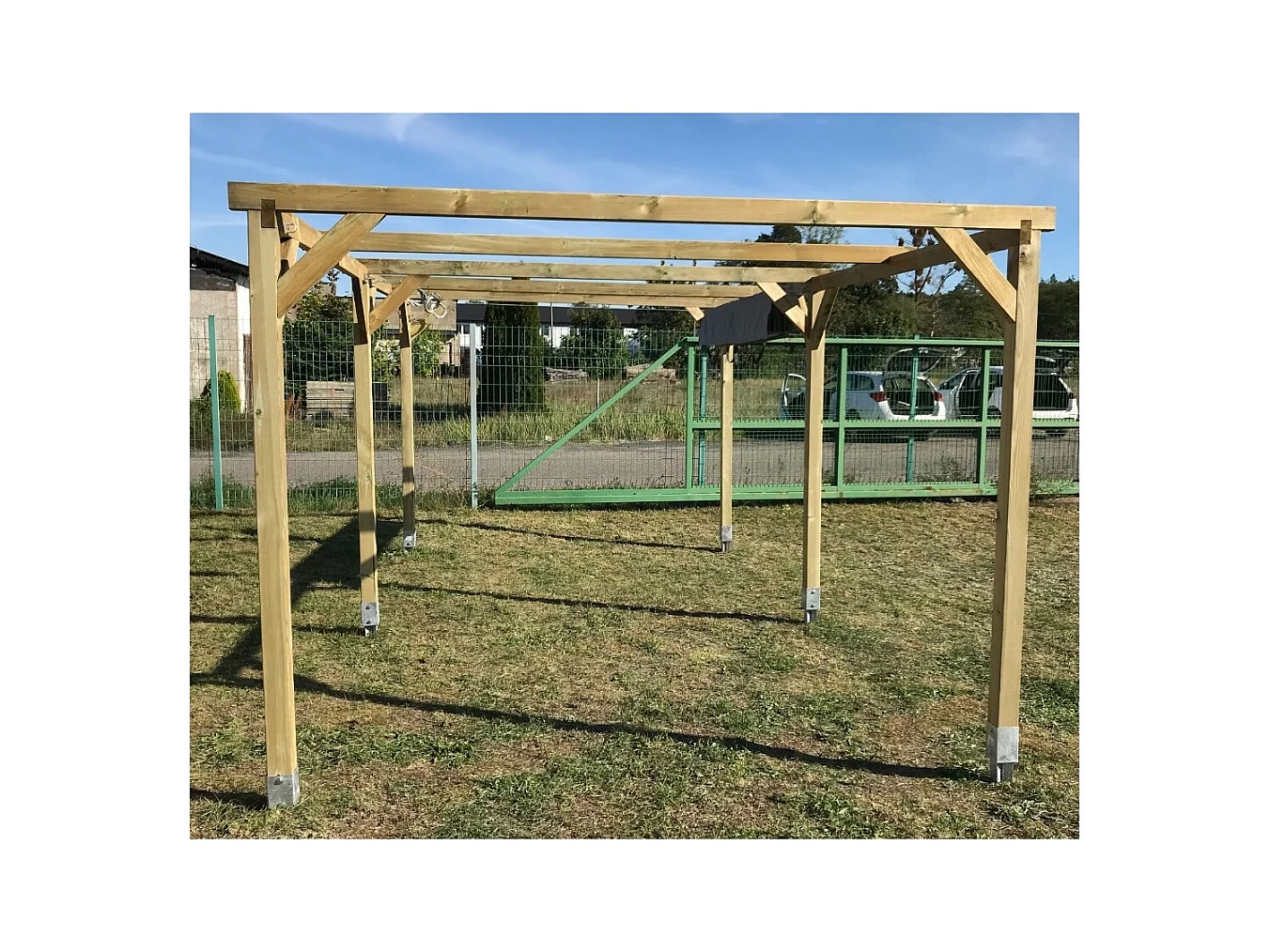 Tettoia posto auto coperto in legno 3.00x5.10 m - 15.30 m2 - CAR1 - ALTANKA