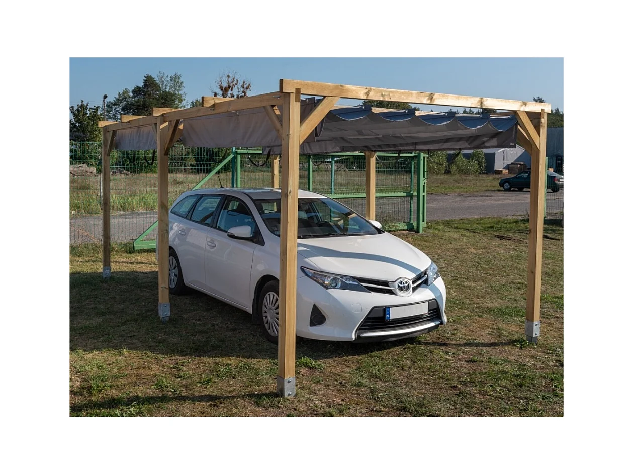 Tettoia posto auto coperto in legno 3.00x5.10 m - 15.30 m2 - CAR1 - ALTANKA