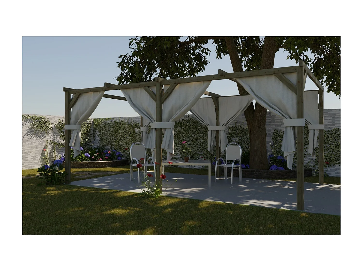 Carport, abri de voiture  3x5.1 m - 15.3 m2 - CAR1 - ALTANKA