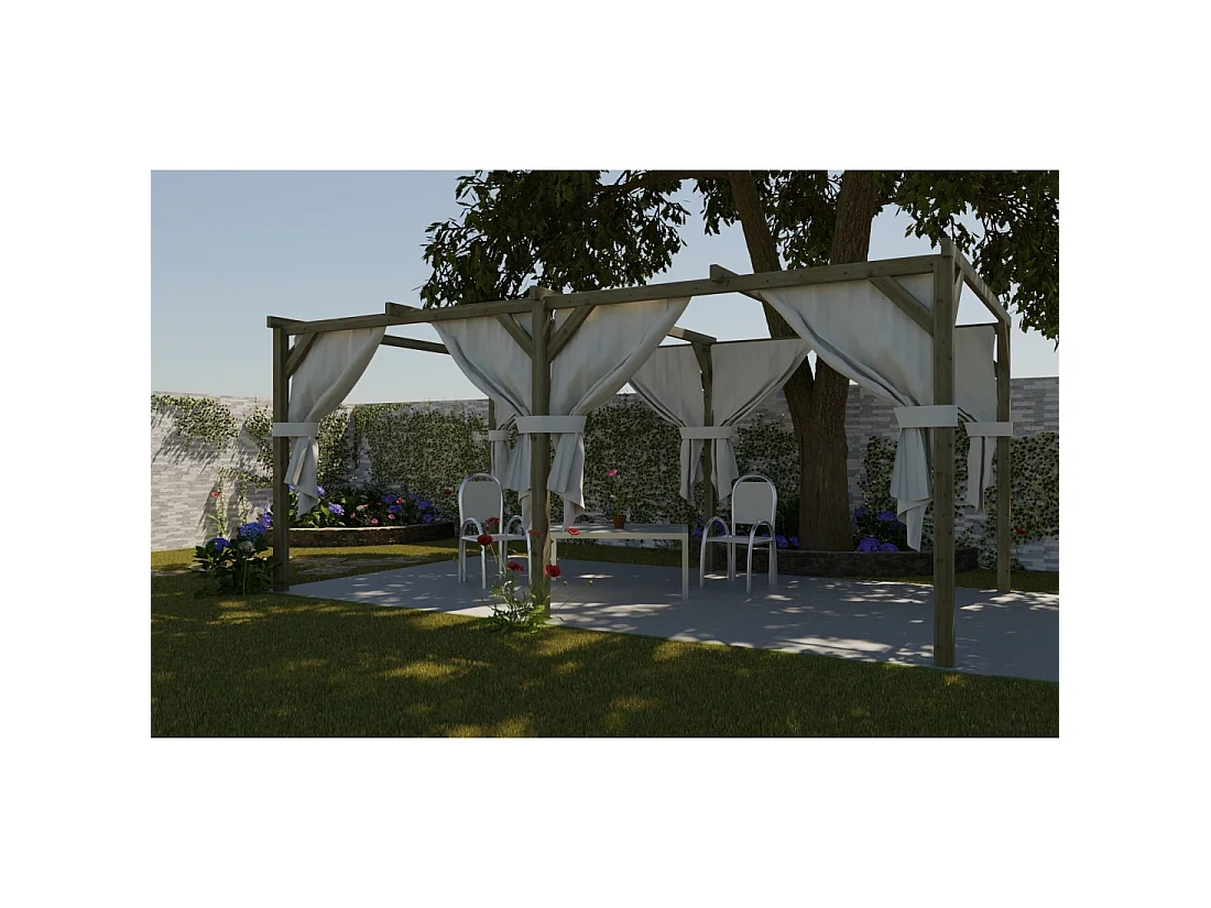 Carport, abri de voiture  3x5.1 m - 15.3 m2 - CAR1 - ALTANKA
