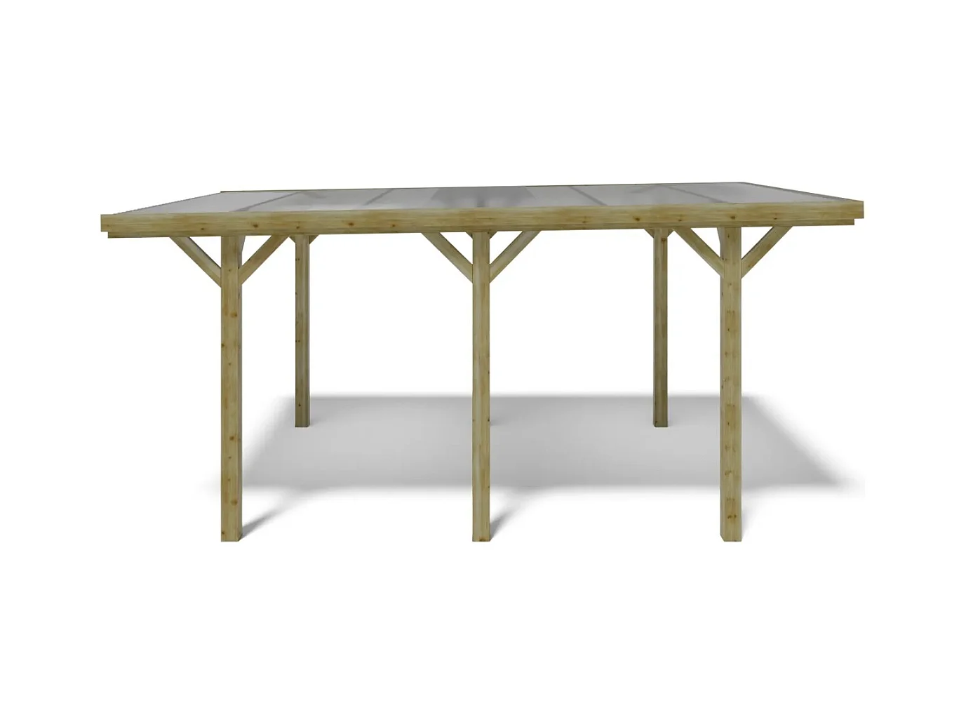 Carport, abri de voiture  3.04x5.12 m - 15.56 m2 - couverture PVC  - CAR10PVCTR - ALTANKA