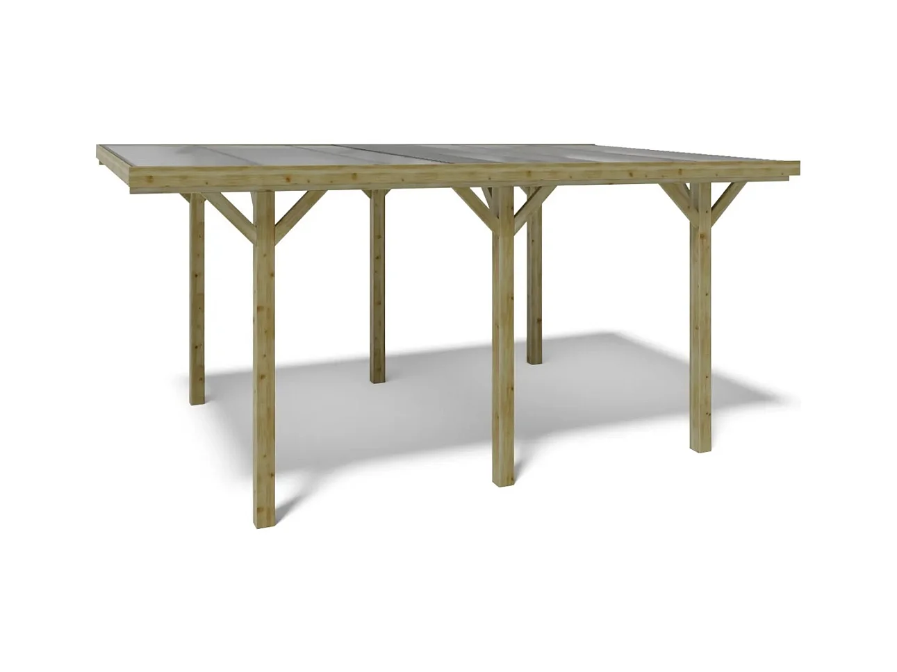 Carport, abri de voiture  3.04x5.12 m - 15.56 m2 - couverture PVC  - CAR10PVCTR - ALTANKA