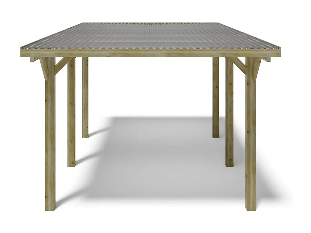 Carport, abri de voiture  3.04x5.12 m - 15.56 m2 - couverture PVC  - CAR10PVCTR - ALTANKA