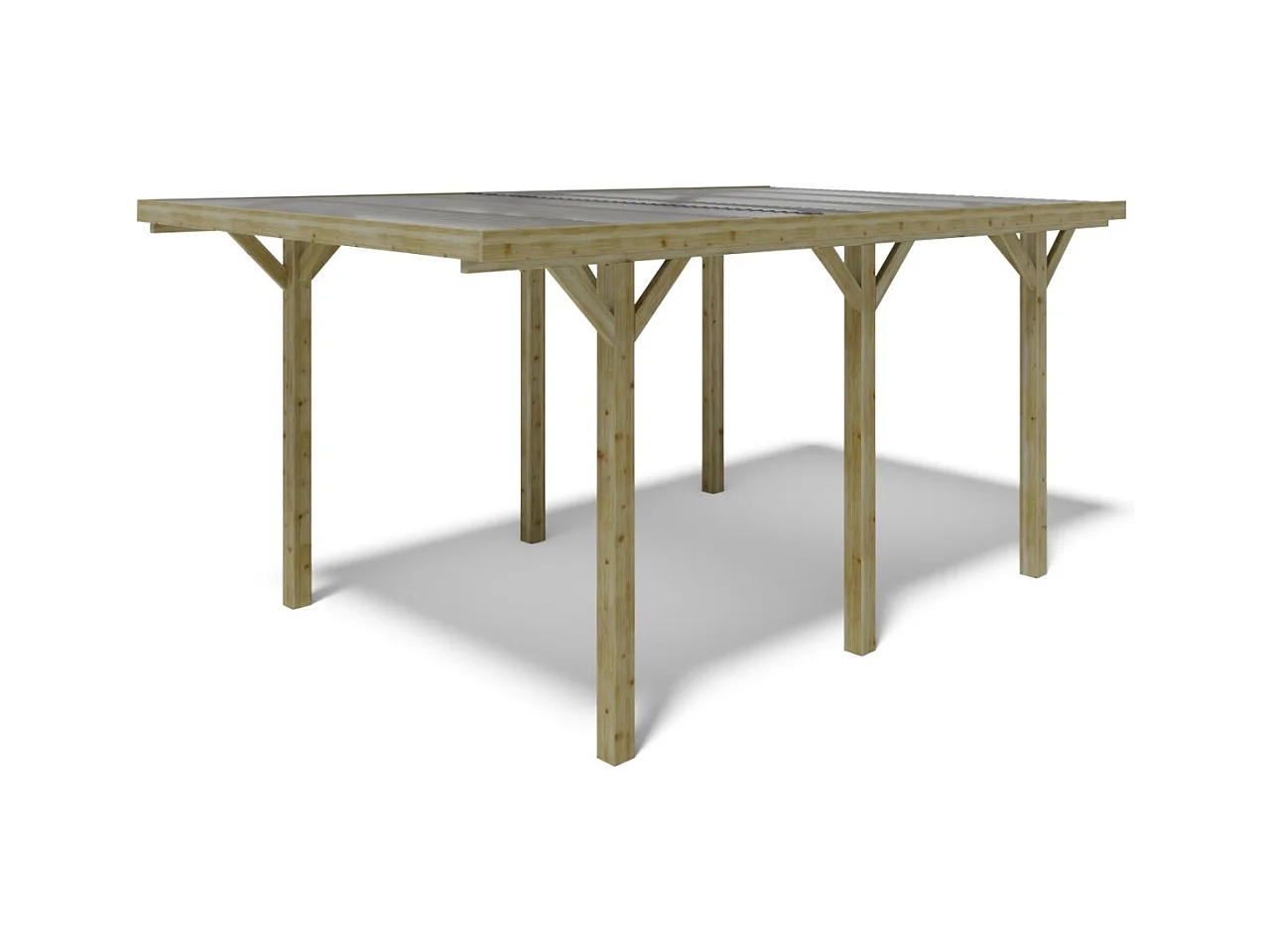 Carport, abri de voiture  3.04x5.12 m - 15.56 m2 - couverture PVC  - CAR10PVCTR - ALTANKA
