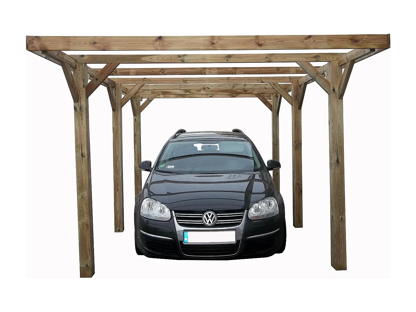 Carport, abri de voiture  3.04x5.12 m - 15.56 m2 - couverture PVC  - CAR10PVCTR - ALTANKA