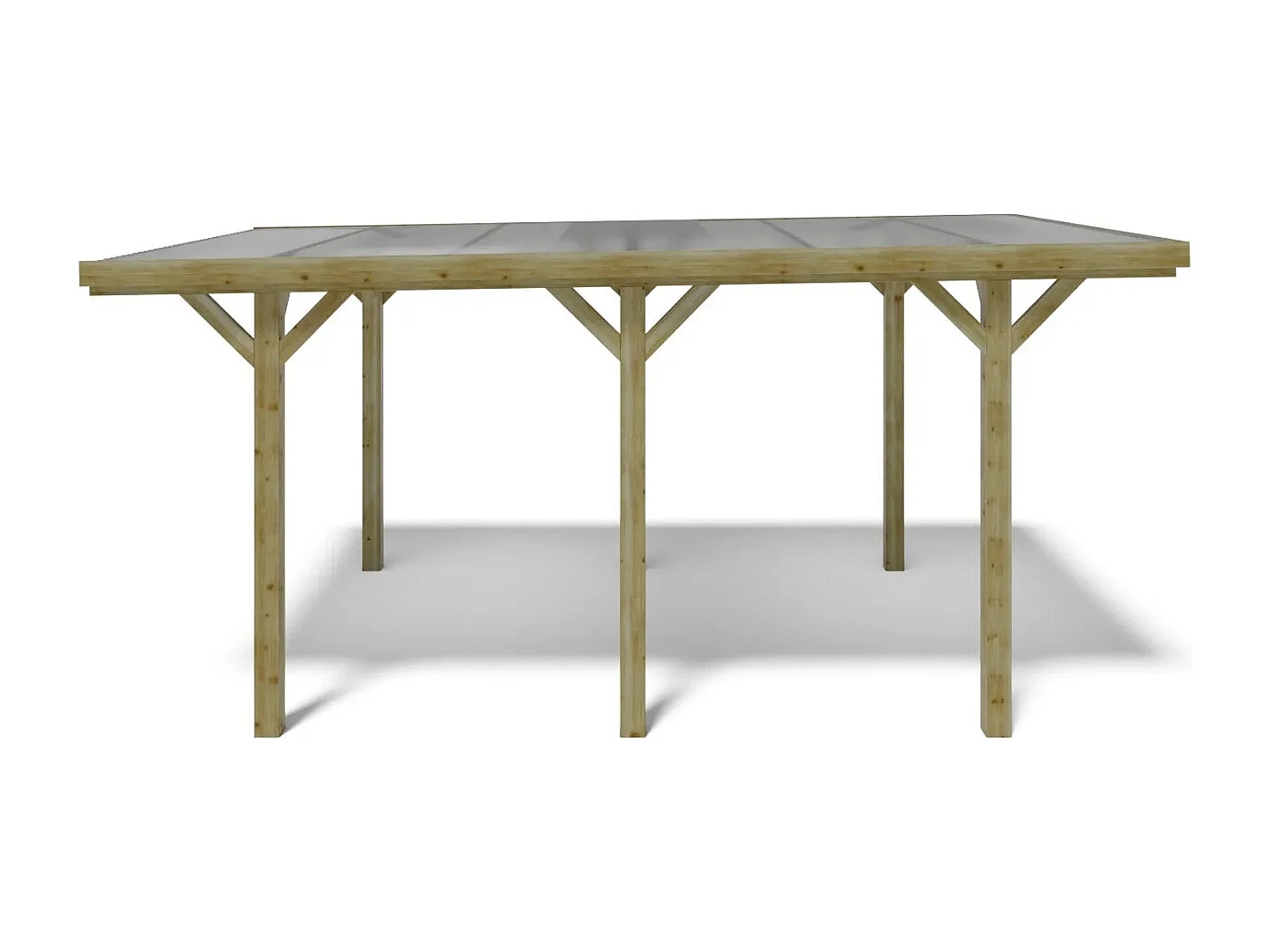 Carport, abri de voiture  3.04x5.12 m - 15.56 m2 - couverture PVC  - CAR10PVCTR - ALTANKA