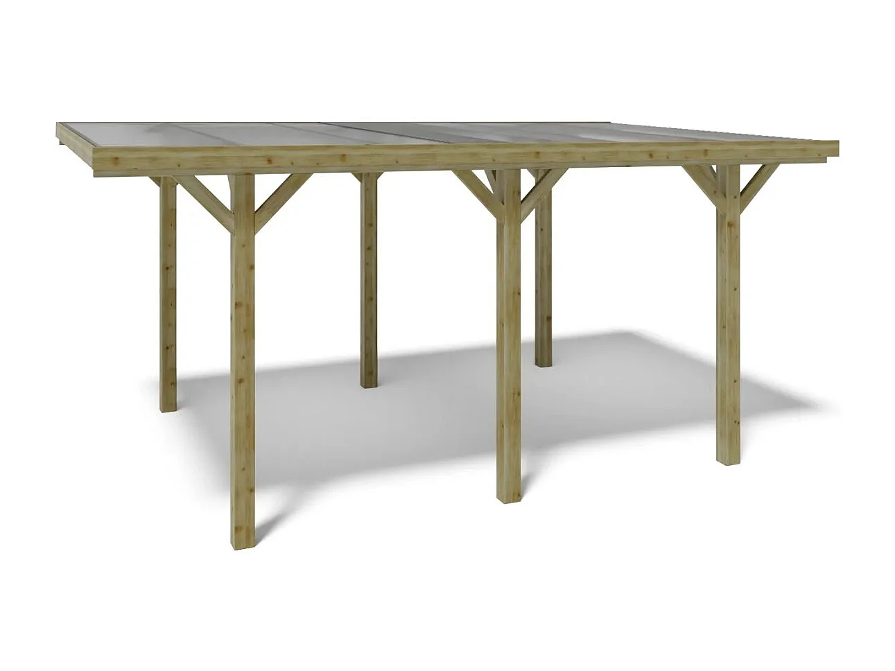 Carport, abri de voiture  3.04x5.12 m - 15.56 m2 - couverture PVC  - CAR10PVCTR - ALTANKA