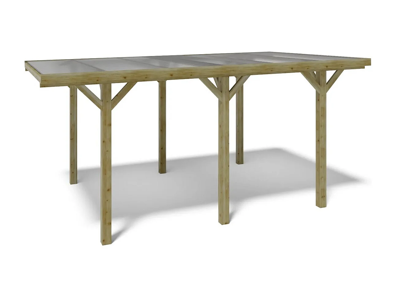 Carport, abri de voiture  3.04x5.12 m - 15.56 m2 - couverture PVC  - CAR10PVCTR - ALTANKA