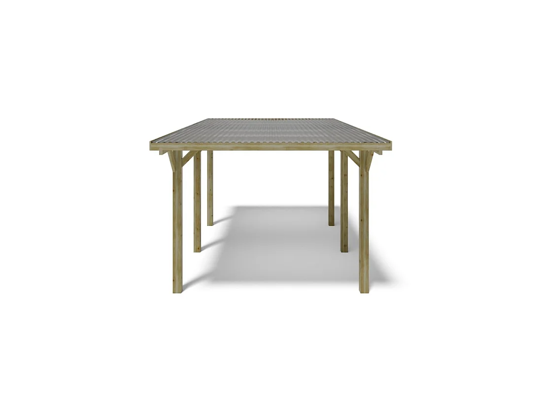 Carport, abri de voiture  3.04x5.12 m - 15.56 m2 - couverture PVC  - CAR10PVCTR - ALTANKA