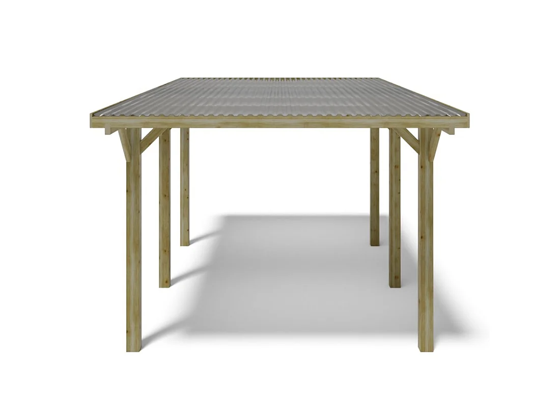Tettoia posto auto coperto in legno 3.04x5.12 m - 15.56 m2 - copertura PVC   - CAR10PVCTR - ALTANKA
