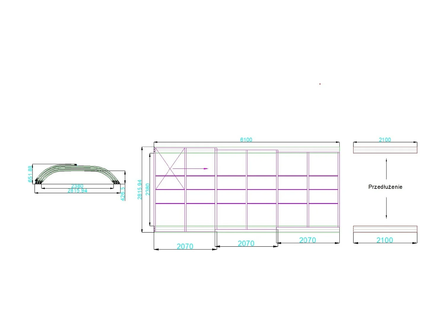 Abri de piscine Horizon - 6.1x2.38 m - polycarbonate alvéolaire 8 mm - pour piscine BAS7306 - ECO306 - ALTANKA