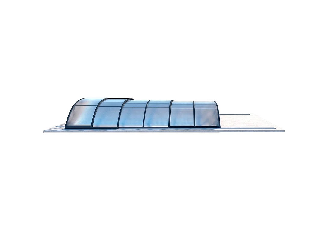 Copertura telescopica per piscina Horizon - 6.1x2.38 m - Policarbonato alveolare da 8 mm - per la piscina BAS7306 - ECO306 - ALTANKA