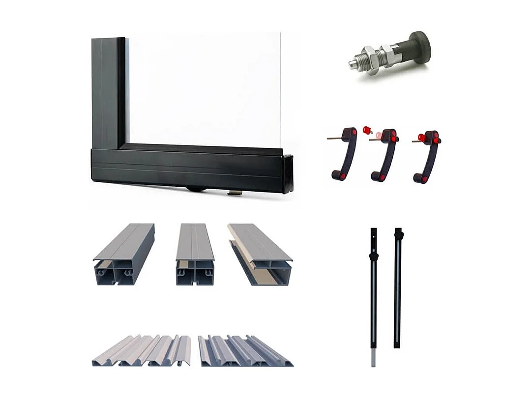 Copertura per la piscina Horizon - 6,47x3,50 m - Policarbonato compatto da 3 mm - Colore Antracite RAL7016 - ECO202 - ALTANKA