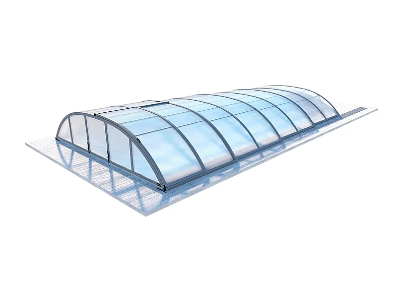 Copertura telescopica per piscina Horizon - 8.58x3.92 m - Policarbonato alveolare da 8 mm - per la piscina BAS7309 - ECO309 - ALTANKA