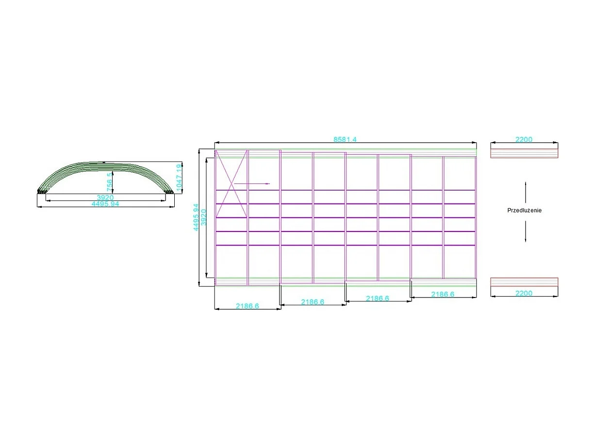 Abri de piscine Horizon - 8.58x3.92 m - polycarbonate alvéolaire 8 mm - pour piscine BAS7309 - ECO309 - ALTANKA