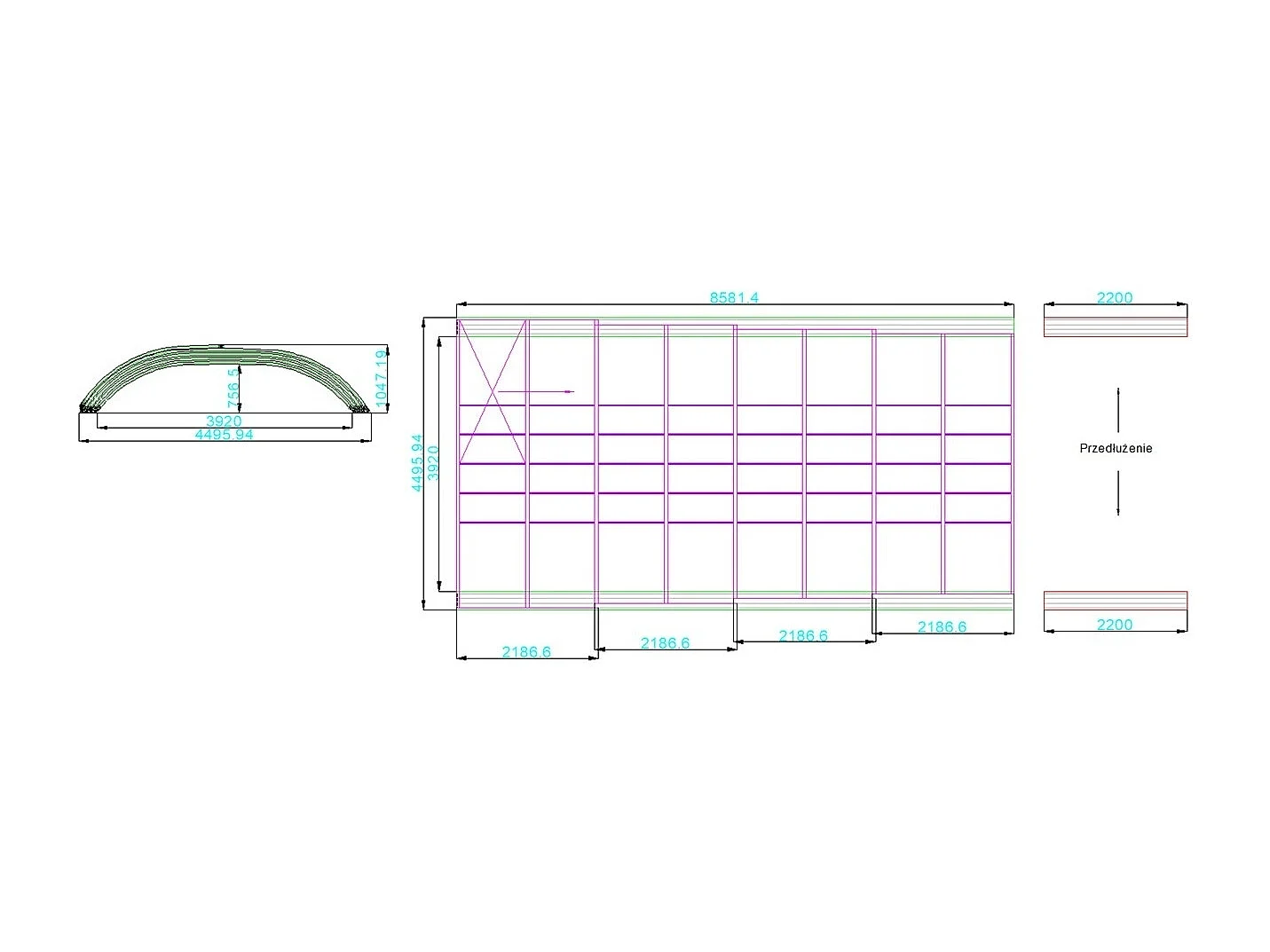 Abri de piscine Horizon - 8.58x3.92 m - polycarbonate alvéolaire 8 mm - pour piscine BAS7309 - ECO309 - ALTANKA