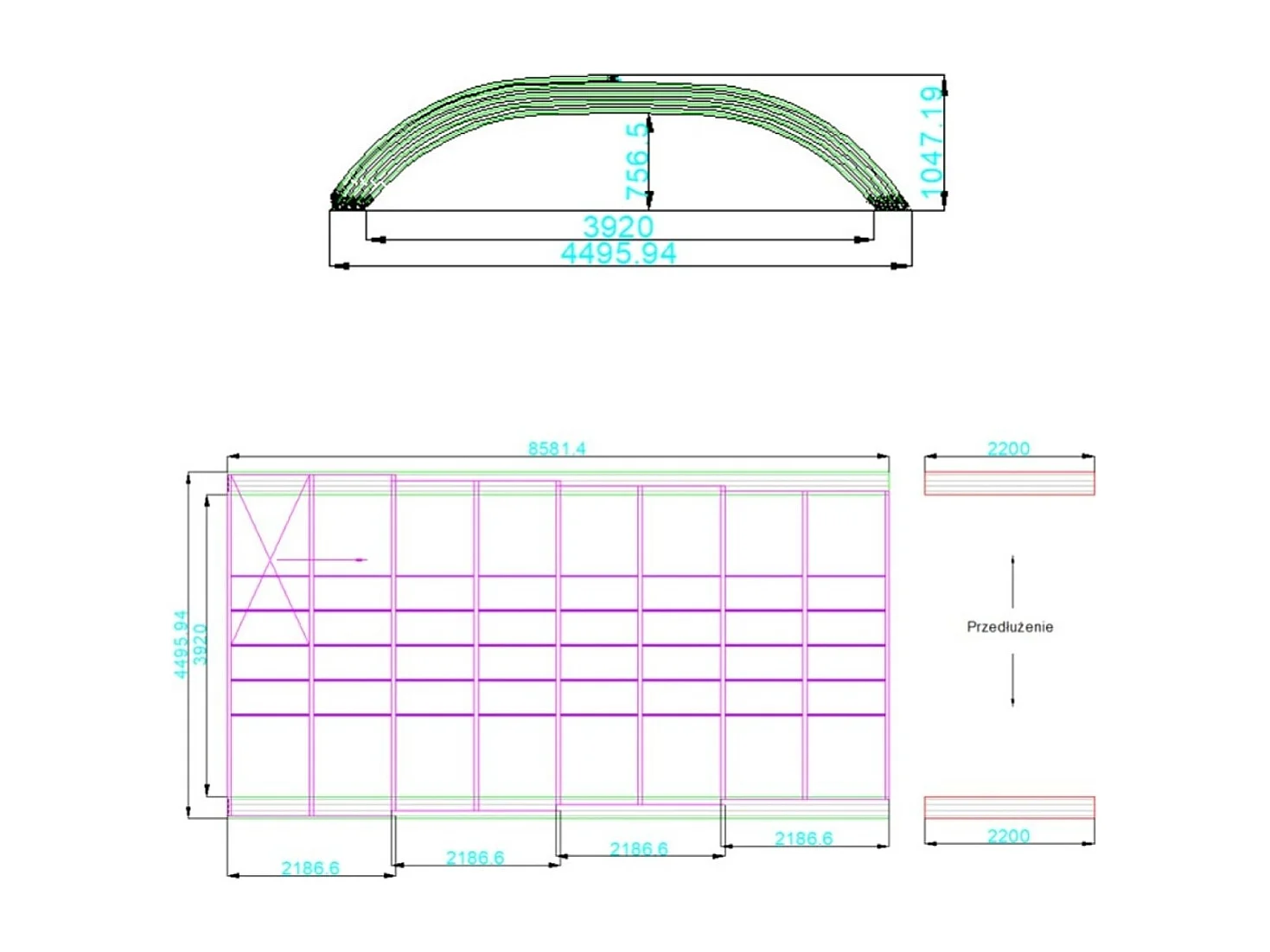 Abri de piscine Horizon - 8.58x3.92 m - polycarbonate alvéolaire 8 mm - pour piscine BAS7309 - ECO309 - ALTANKA