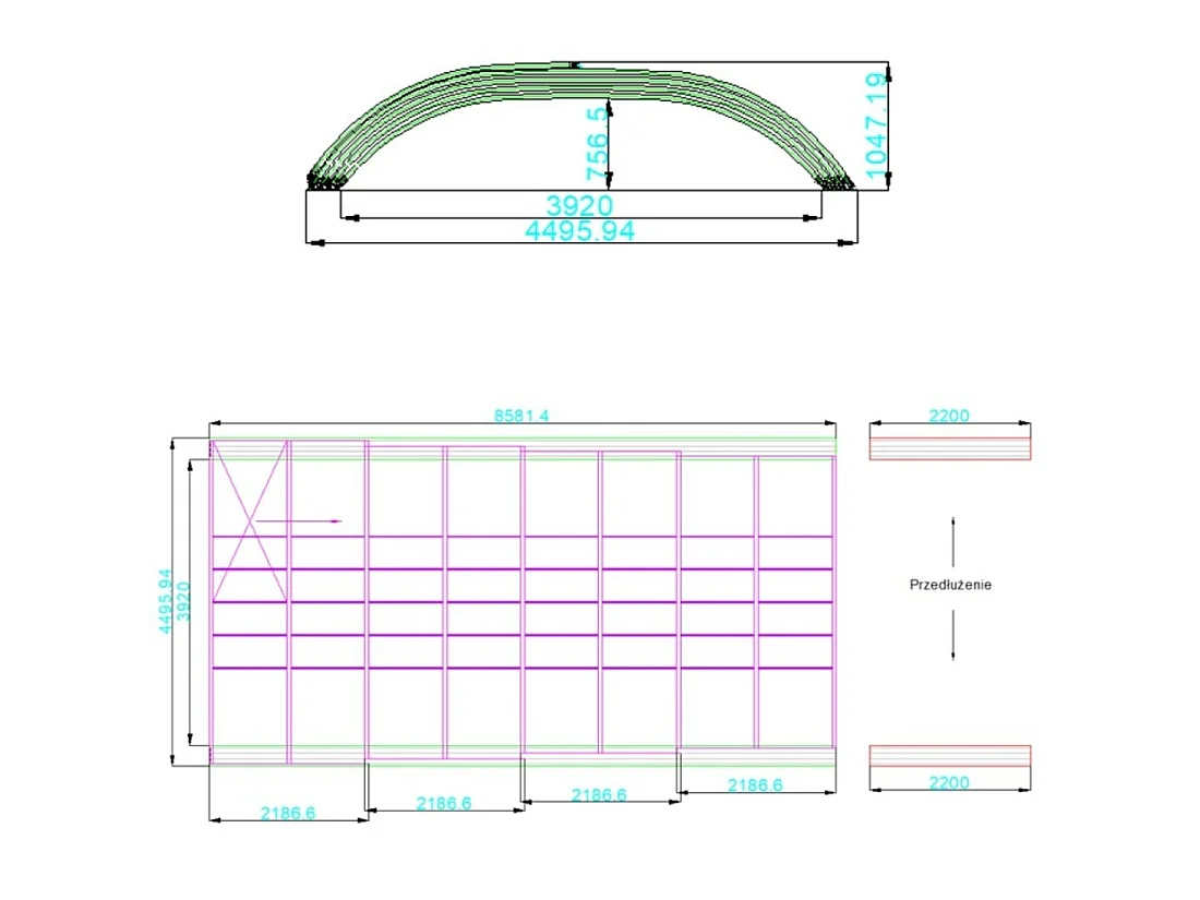 Copertura telescopica per piscina Horizon - 8.58x3.92 m - Policarbonato alveolare da 8 mm - per la piscina BAS7309 - ECO309 - ALTANKA