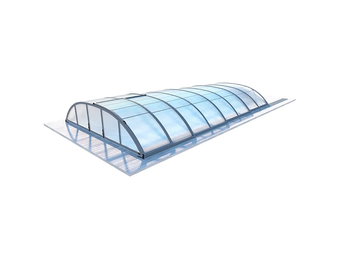 Copertura telescopica per piscina Horizon - 8.58x3.92 m - Policarbonato alveolare da 8 mm - per la piscina BAS7309 - ECO309 - ALTANKA