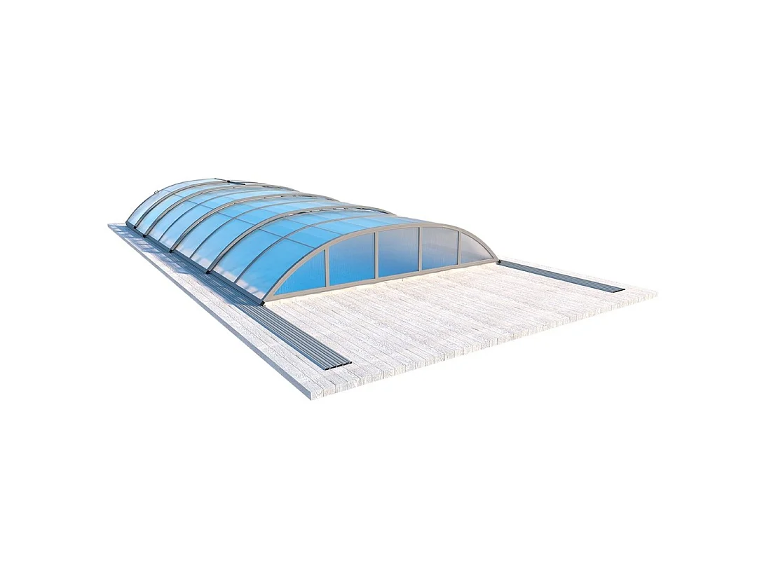Copertura telescopica per piscina Horizon - 8.58x3.92 m - Policarbonato alveolare da 8 mm - per la piscina BAS7309 - ECO309 - ALTANKA