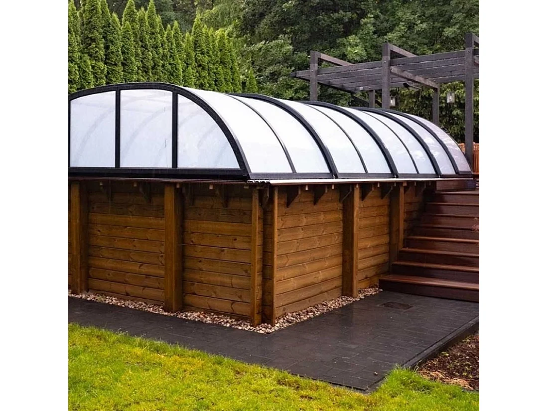 Copertura telescopica per piscina Horizon - 4.33x2.52 m - Policarbonato alveolare da 8 mm - per la piscina BAS7302. BAS7303 - ECO302 - ALTANKA