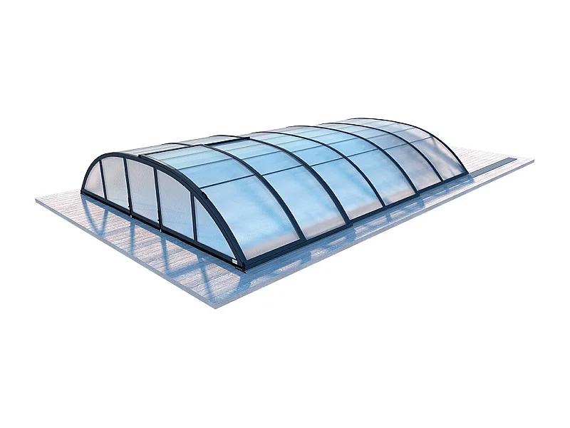 Abri de piscine Horizon - 4.33x2.52 m - polycarbonate alvéolaire 8 mm - pour piscine BAS7302. BAS7303 - ECO302 - ALTANKA