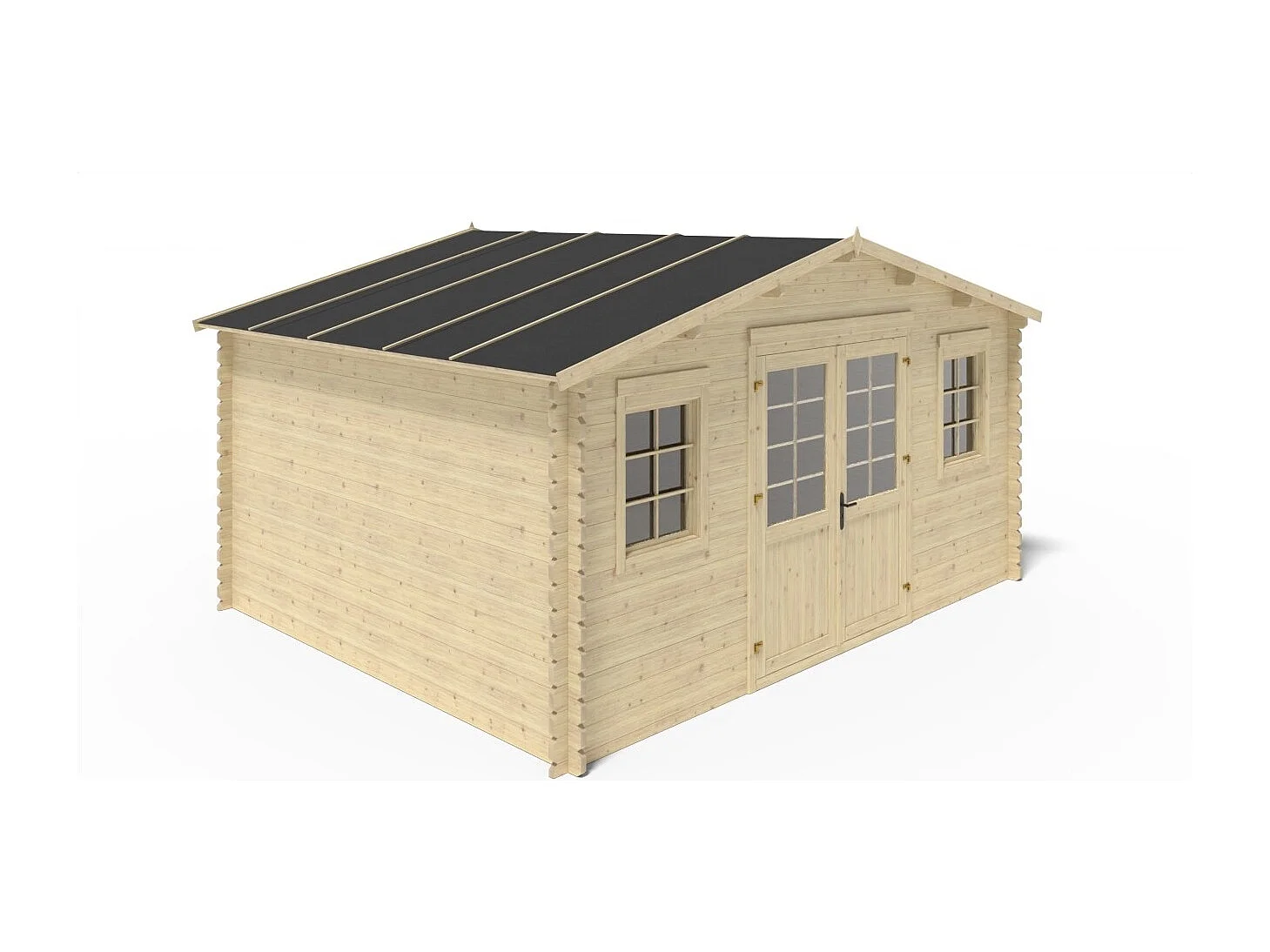 Casetta da giardino in legno - 20.00m2 - 5.00x4.00m - 40mm - colore: naturale - DOM598 - ALTANKA