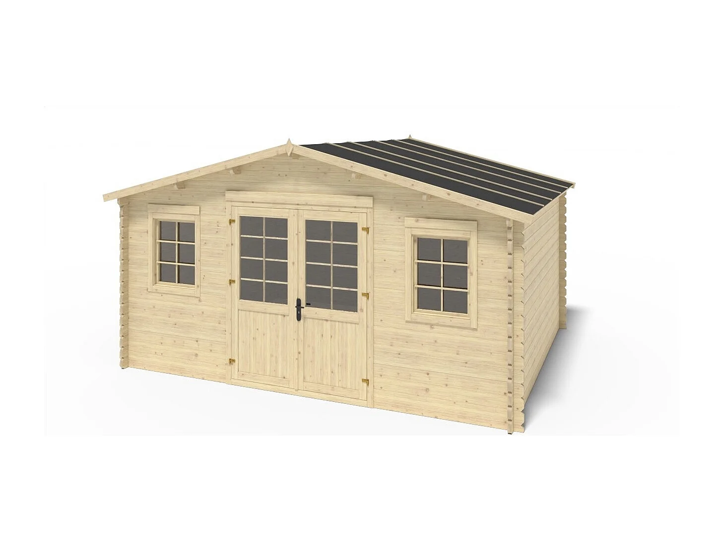 Abri de jardin en bois - 20m2 - 5x4m - Ep. 40mm - Couleur: naturel - DOM598 - ALTANKA