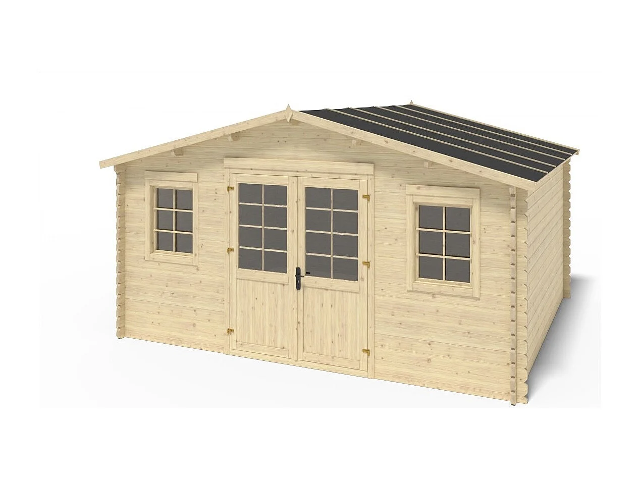 Casetta da giardino in legno - 20m2 - 5x4m - 40mm - colore: naturale - DOM598 - ALTANKA