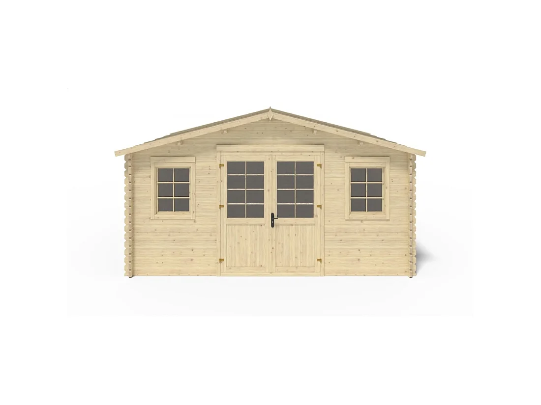 Abri de jardin en bois - 20m2 - 5x4m - Ep. 40mm - Couleur: naturel - DOM598 - ALTANKA