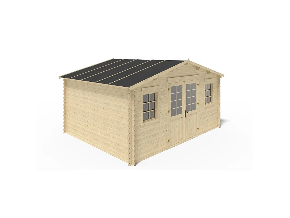 Abri de jardin en bois - 20m2 - 5x4m - Ep. 40mm - Couleur: naturel - DOM598 - ALTANKA