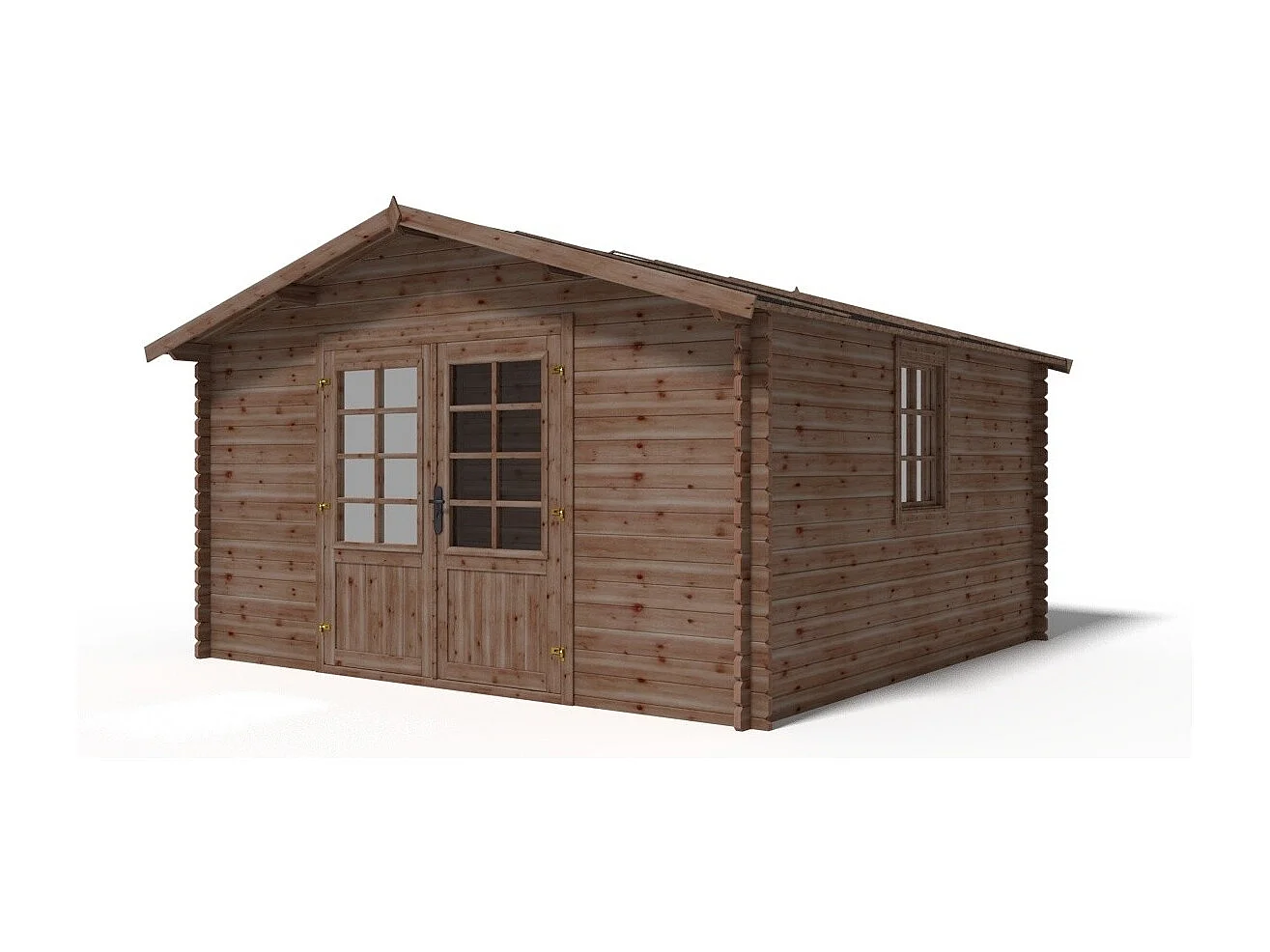 Casetta da giardino in legno - 15.20m2 - 3.90x3.90m - impregnata - 34mm - colore: marrone - DOM563 - ALTANKA