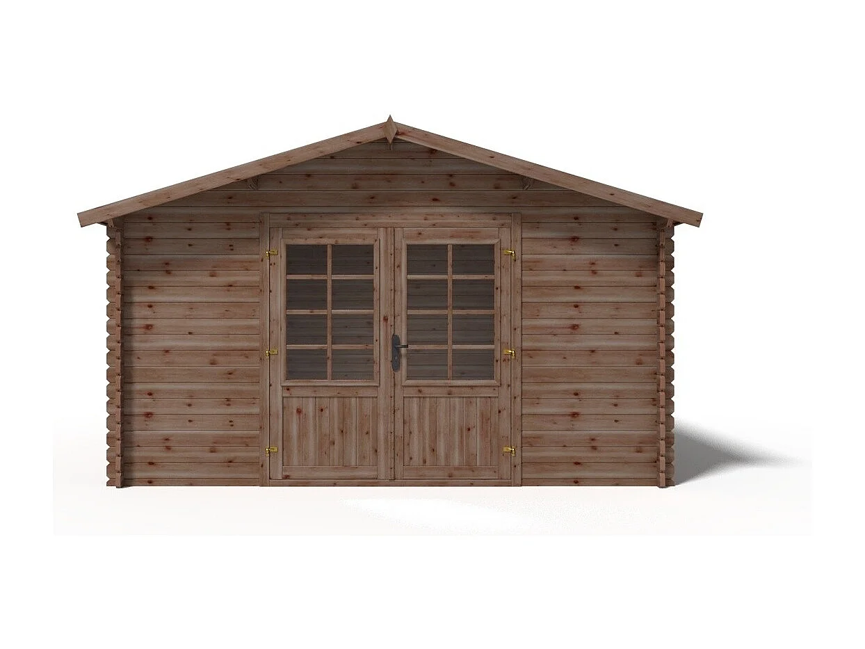 Casetta da giardino in legno - 15.20m2 - 3.90x3.90m - impregnata - 34mm - colore: marrone - DOM563 - ALTANKA