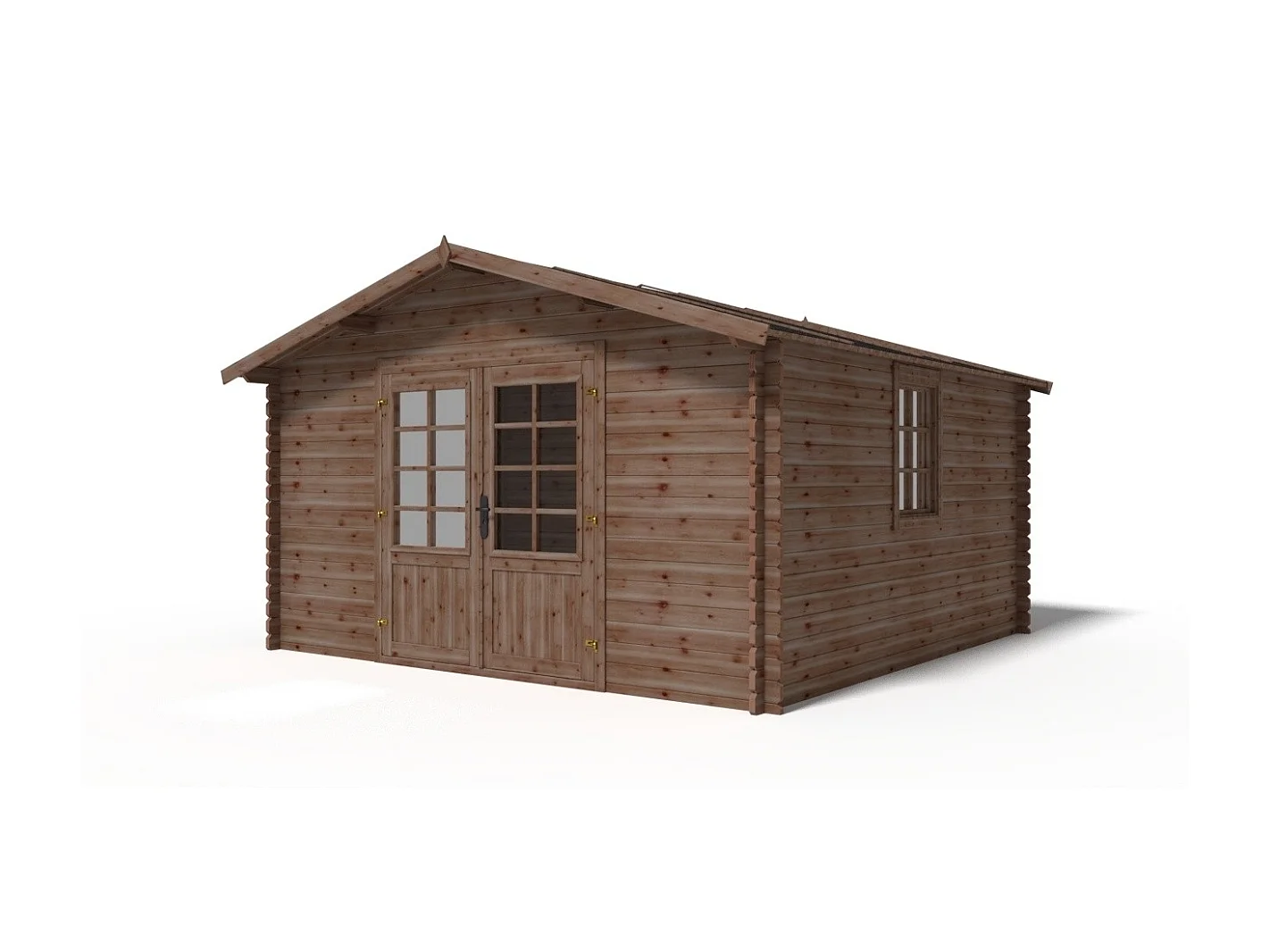 Casetta da giardino in legno - 15.2m2 - 3.9x3.9m - impregnata - 34mm - colore: marrone - DOM563 - ALTANKA