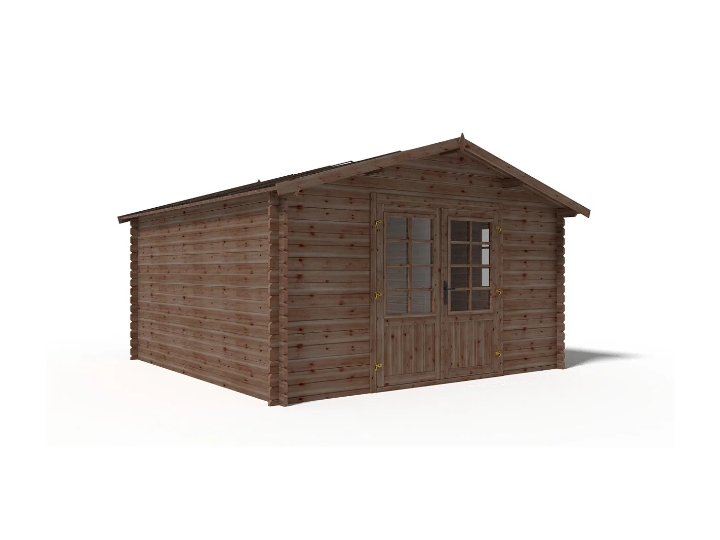 Casetta da giardino in legno - 15.2m2 - 3.9x3.9m - impregnata - 34mm - colore: marrone - DOM563 - ALTANKA