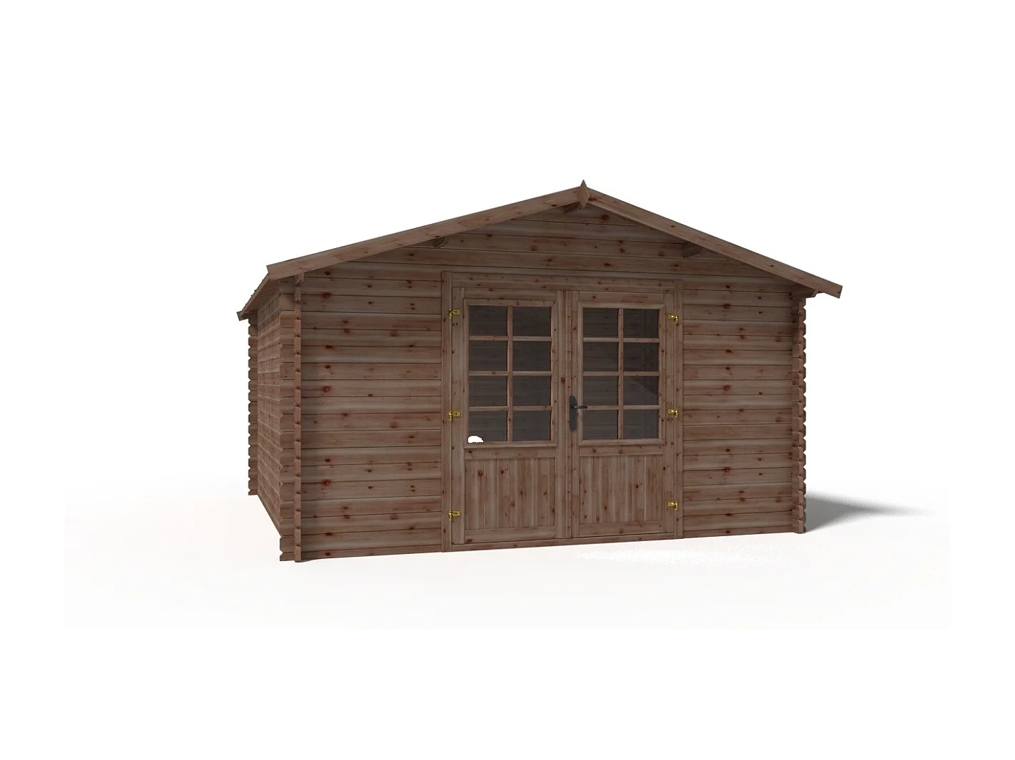 Casetta da giardino in legno - 15.2m2 - 3.9x3.9m - impregnata - 34mm - colore: marrone - DOM563 - ALTANKA