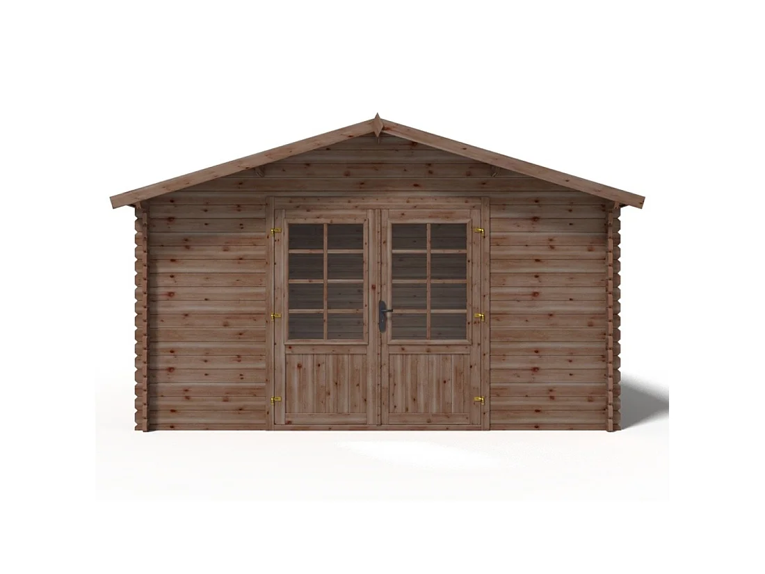 Casetta da giardino in legno - 15.2m2 - 3.9x3.9m - impregnata - 34mm - colore: marrone - DOM563 - ALTANKA