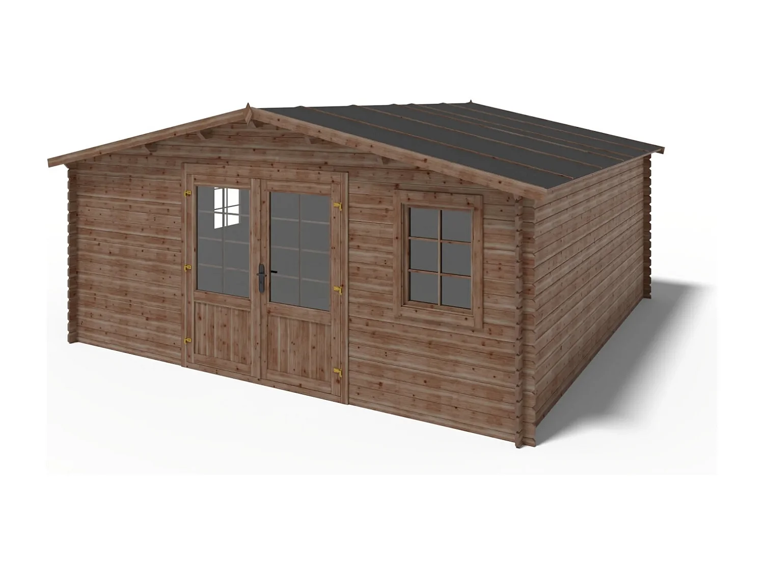 Casetta da giardino in legno - 25.00m2 - 5.00x5.00m - impregnata - 28mm - colore: marrone - DOM596 - ALTANKA