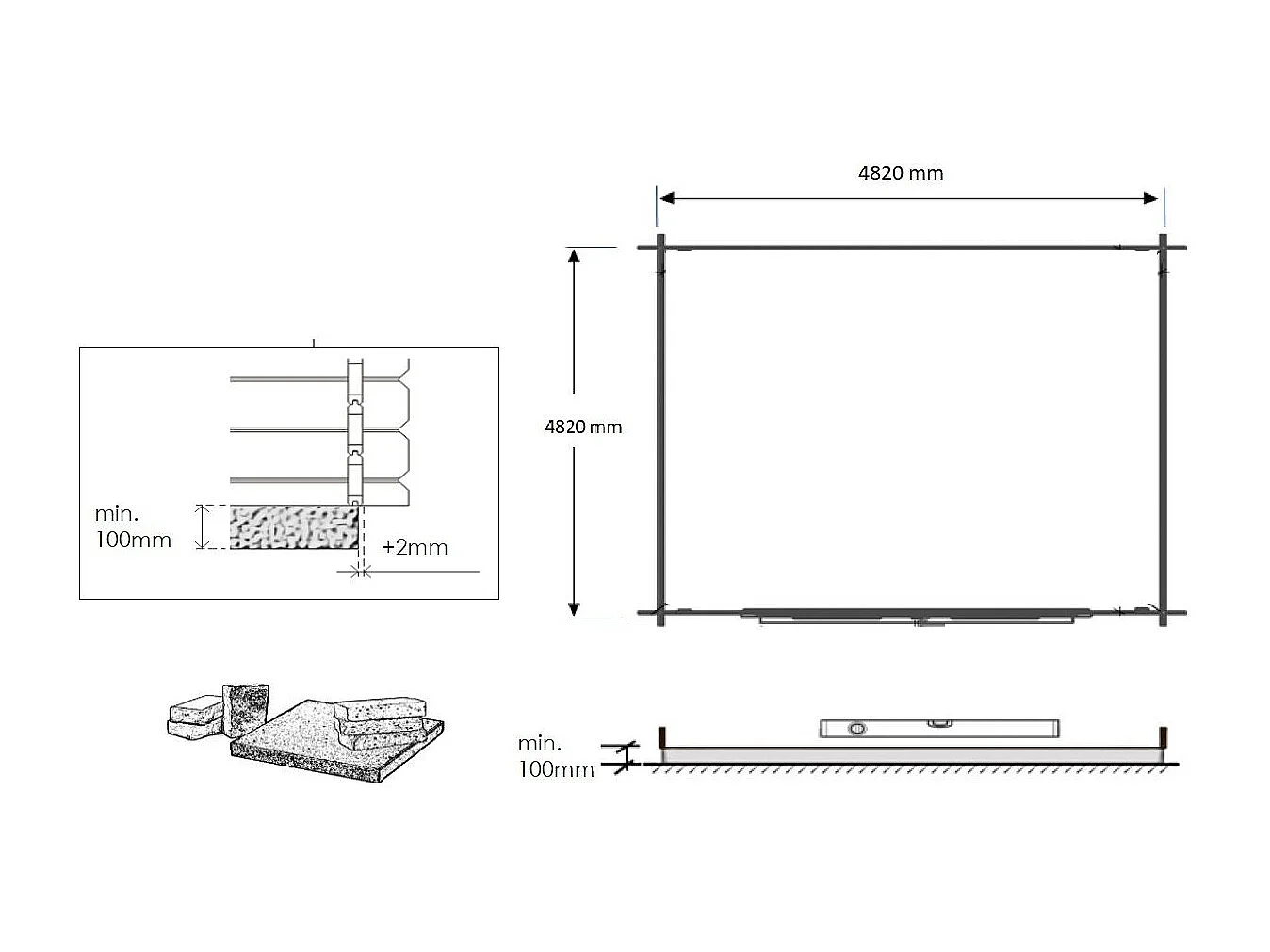 Abri de jardin en bois - 25m2 - 5x5m - Traité - Ep. 28mm - Couleur: marron - DOM596 - ALTANKA