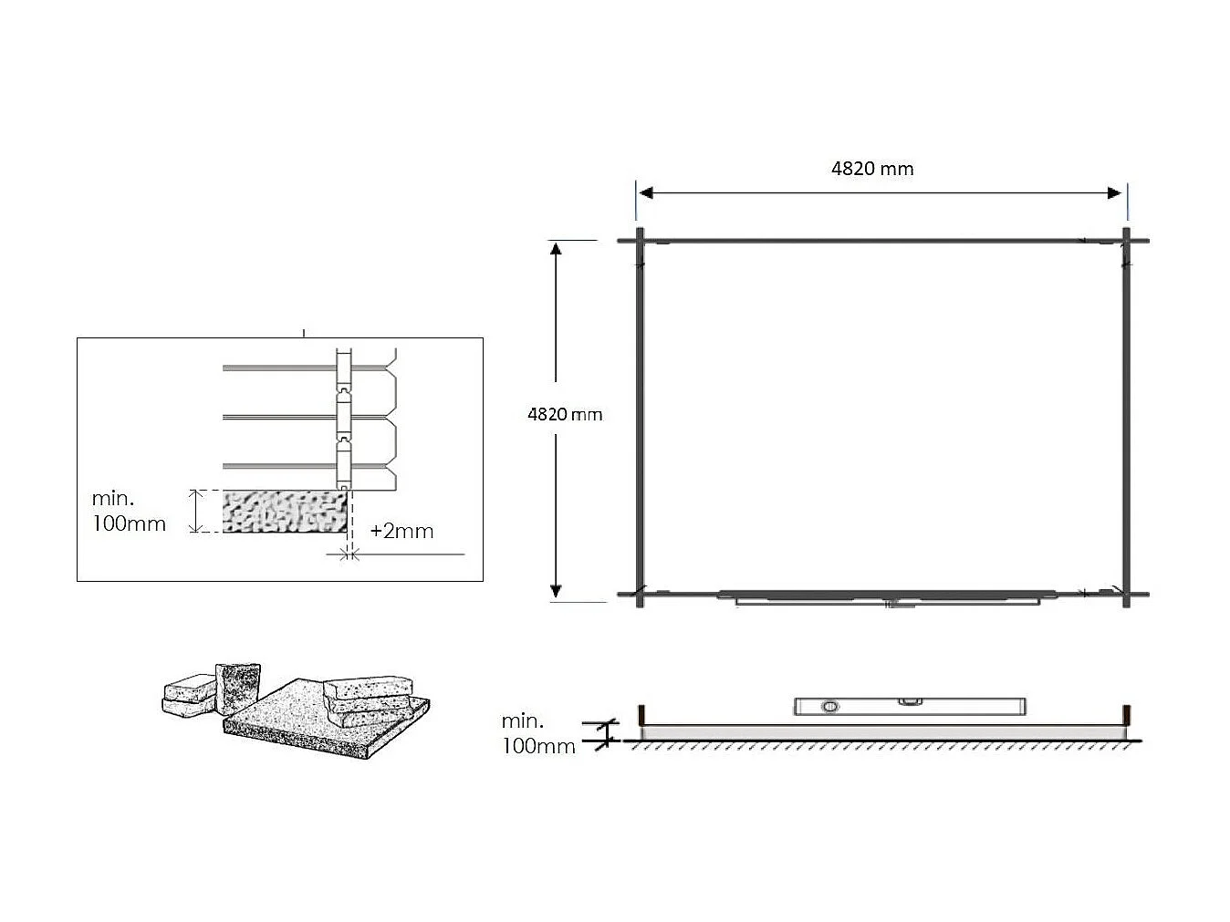 Abri de jardin en bois - 25m2 - 5x5m - Traité - Ep. 28mm - Couleur: marron - DOM596 - ALTANKA
