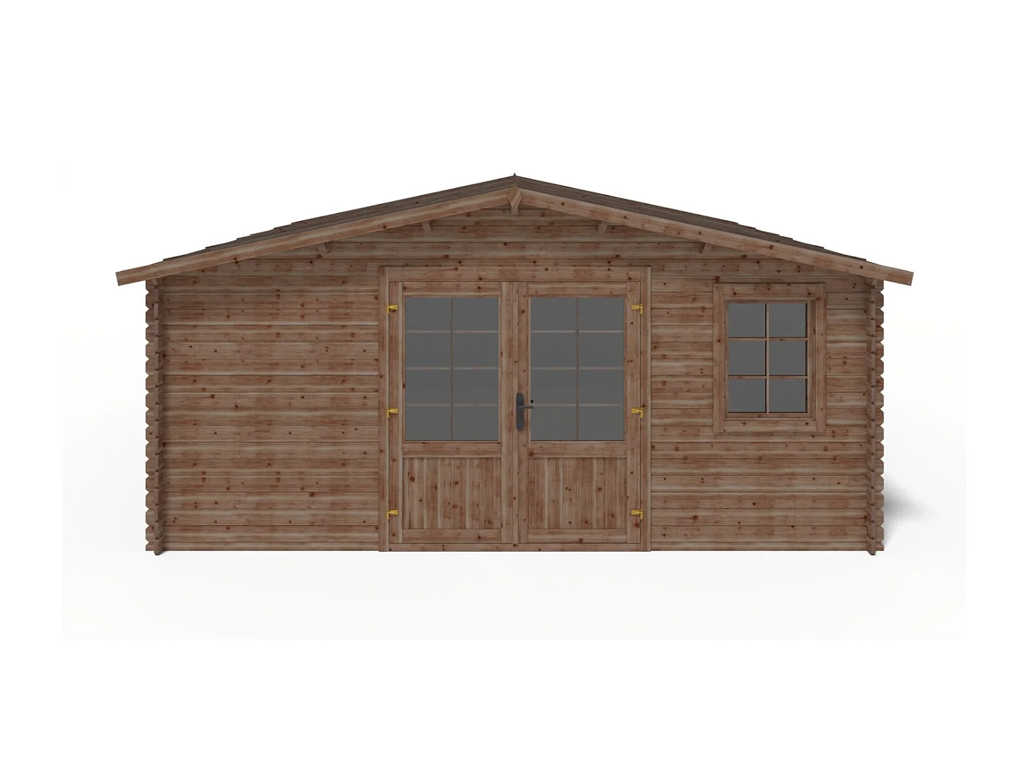 Abri de jardin en bois - 25m2 - 5x5m - Traité - Ep. 28mm - Couleur: marron - DOM596 - ALTANKA