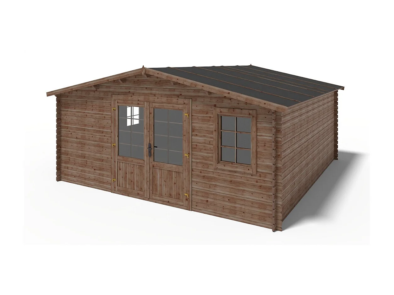 Casetta da giardino in legno - 25m2 - 5x5m - impregnata - 28mm - colore: marrone - DOM596 - ALTANKA